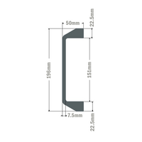 50-200-3 MODULAR SOLUTIONS PROFILE 30 SERIES PULL HANDLE 180MM GRAY W/HARDWARE